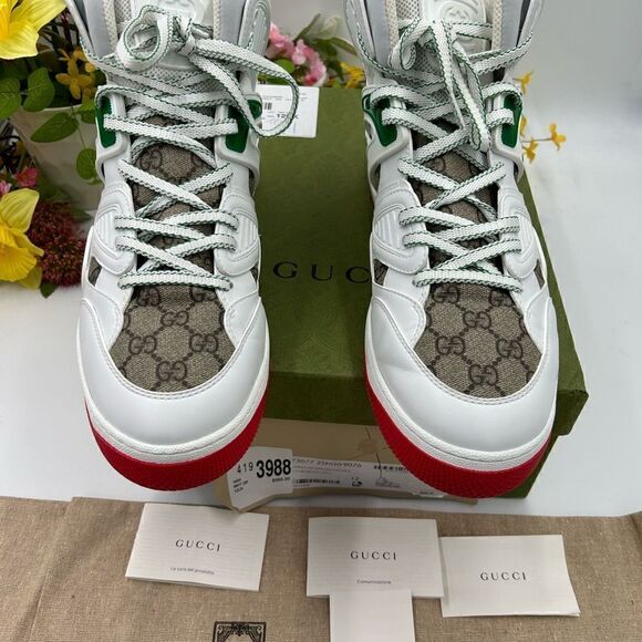 SOLD!!!! Men’s Gucci basket GG Supreme high top sneakers size 12 fits 13US - Picture 4 of 10